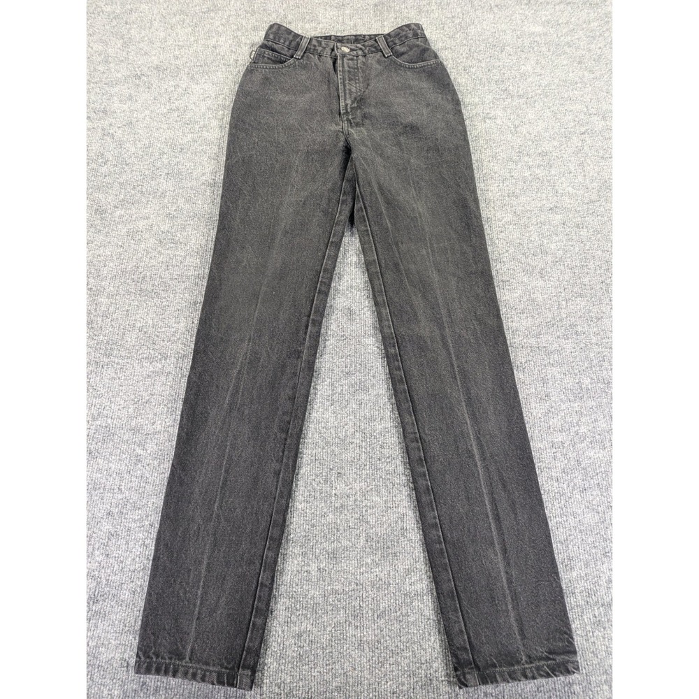Bongo Vintage High Waisted Slim Straight Leg Jeans Black Denim Size 3 32 Inseam